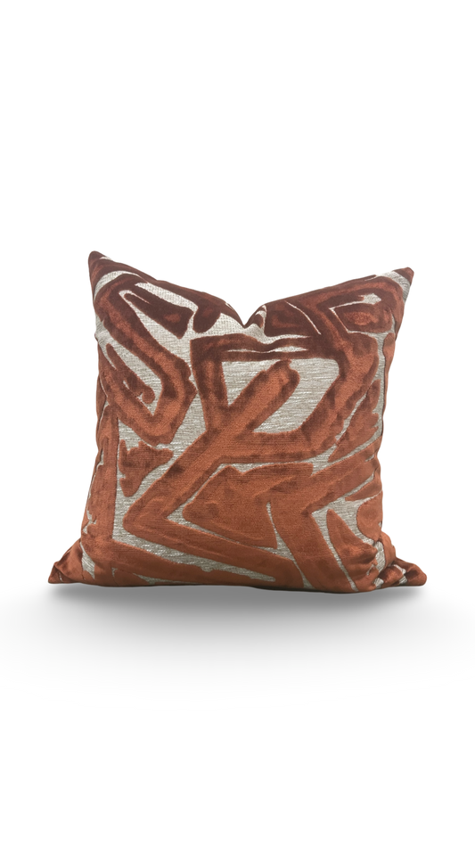 Designer Fabric ACDC Spice 20x20" Knife Edge Decorative Throw Pillow
