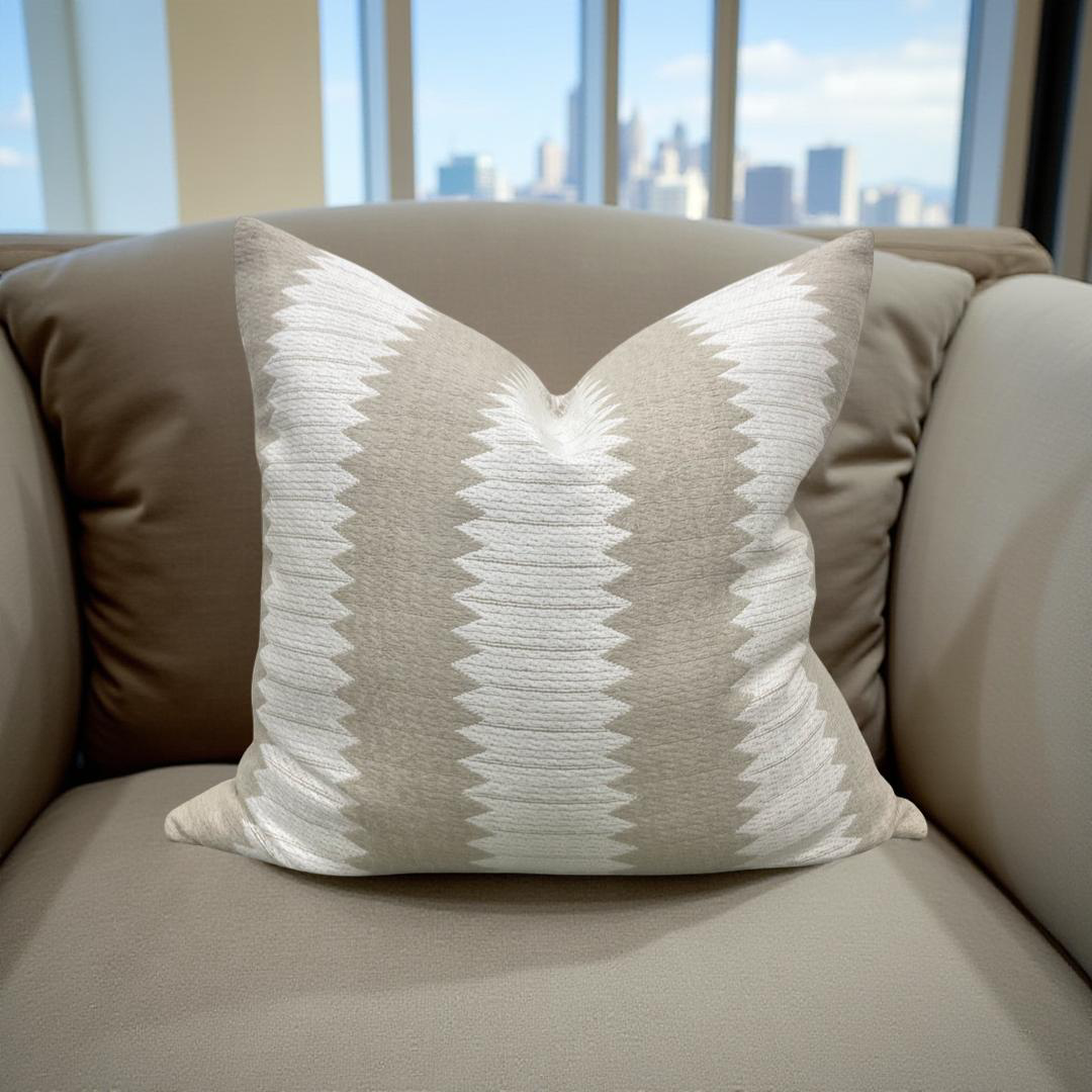Aperigon Swag Jute 22x22" Knife Edge Decorative Throw Pillow