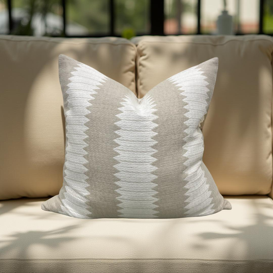 Aperigon Swag Jute 22x22" Knife Edge Decorative Throw Pillow
