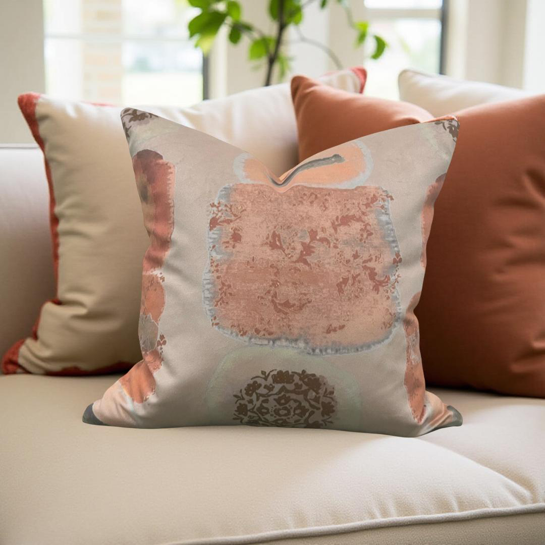 Decorative Pillow Apricot Peach Soft 18x18" Knife Edge Cover