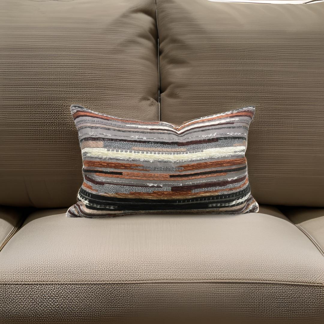 Maroc Cinnamon 12x18" Knife Edge Decorative Lumbar Pillow