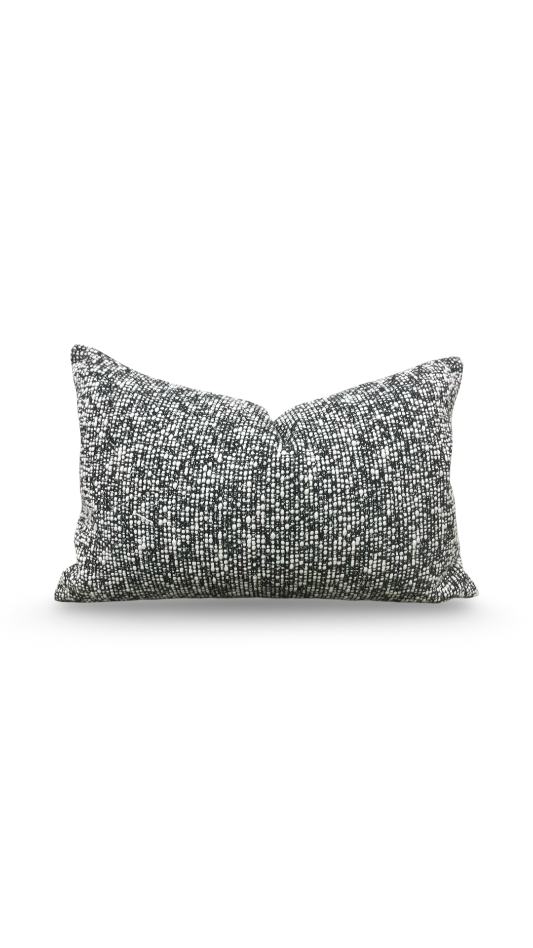 Black and Cream Textured Weave 12X18" Knife Edge Decorative Lumbar Pillow