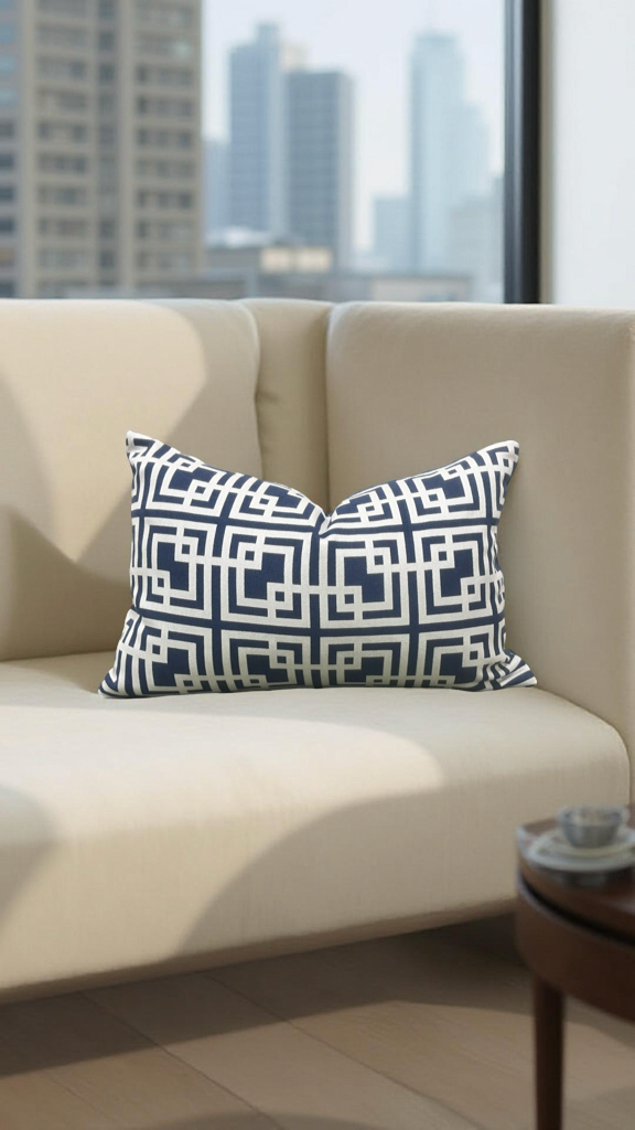 Breaker Blue Navy Blue 12X18" Knife Edge Decorative Lumbar Pillow