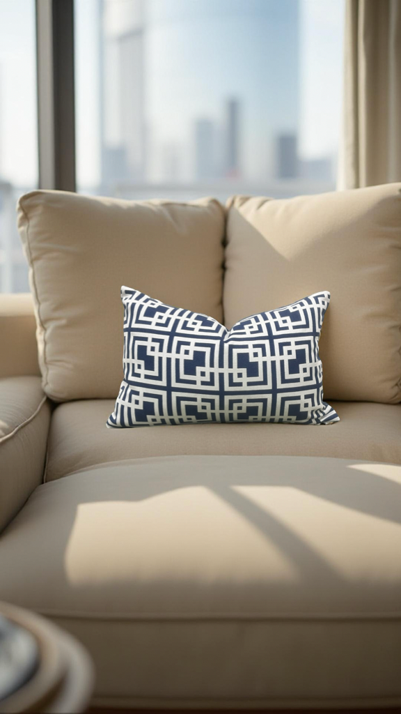 Breaker Blue Navy Blue 12X18" Knife Edge Decorative Lumbar Pillow