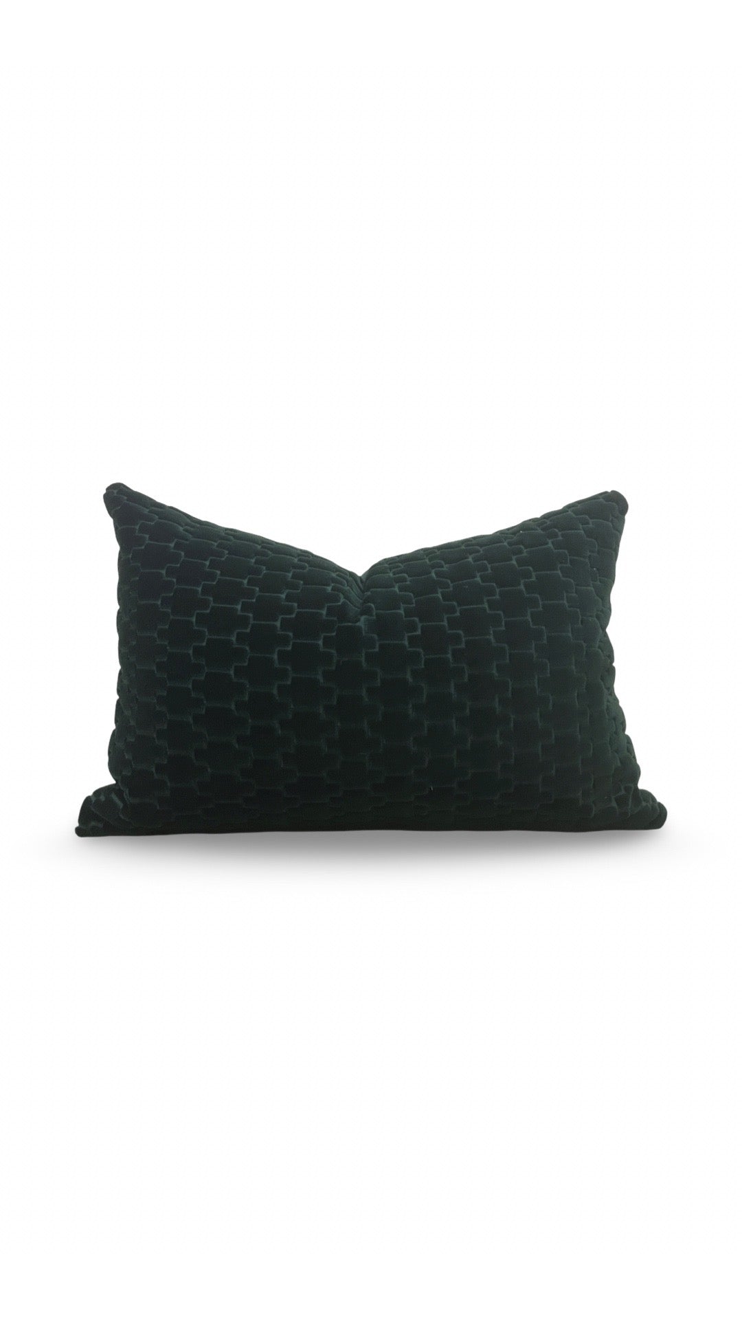 Brentano Fabric Lumbar Pillow Graviata Evergreen 12x18" Knife Edge Cover