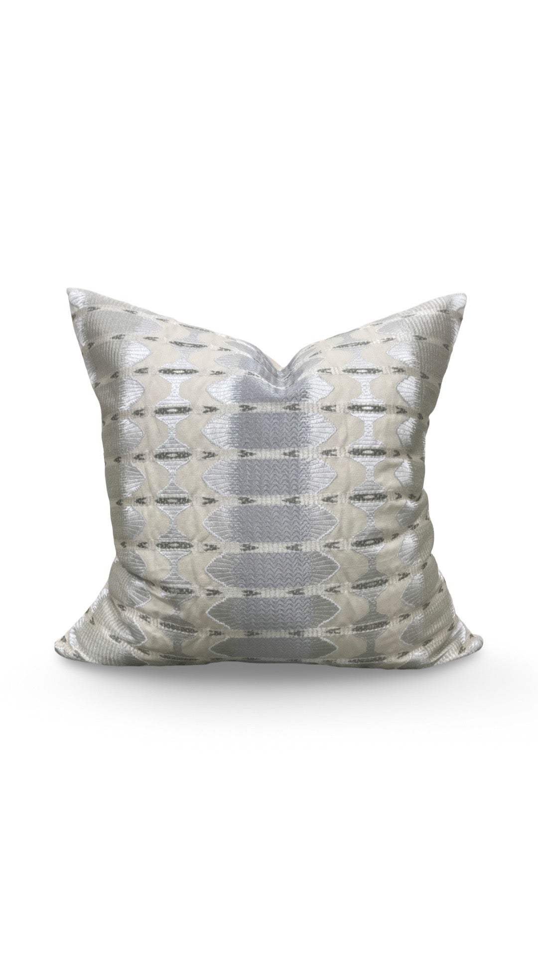 Jim Thompson Embroidered Fabric Decorative Pillow Sulawesi Stripe Cloud 22x22" Knife Edge Cover