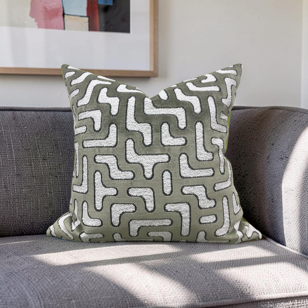 Decorative Pillow Bryce Kaki 22x22" Knife Edge Cover