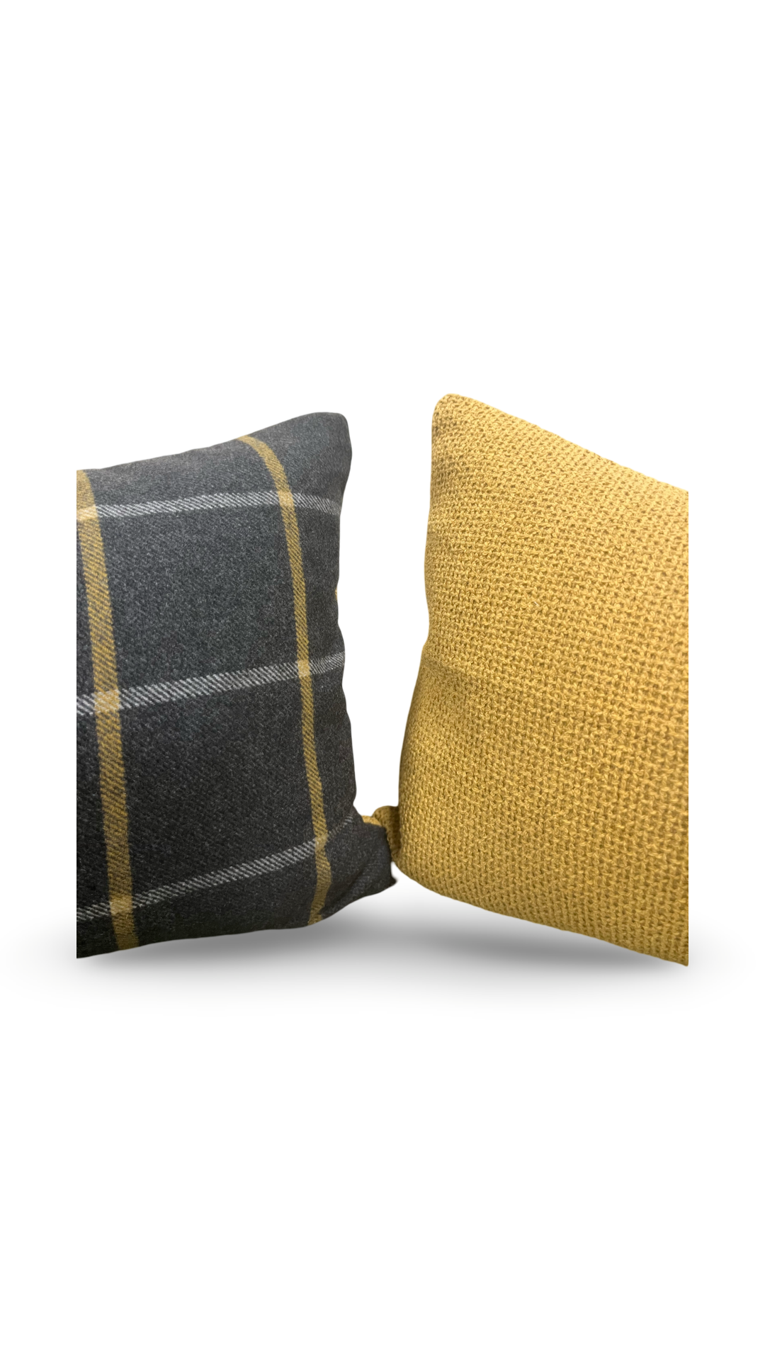 Charcoal and Gold Check 12X18" Knife Edge Decorative Lumbar Pillow