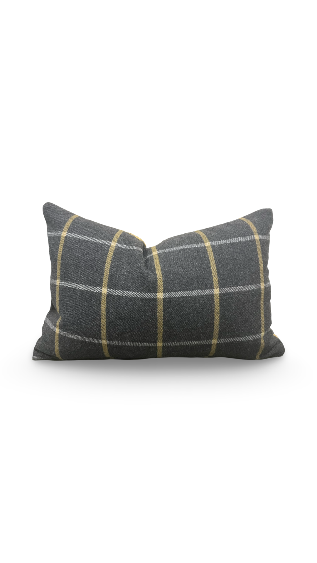 Charcoal and Gold Check 12X18" Knife Edge Decorative Lumbar Pillow