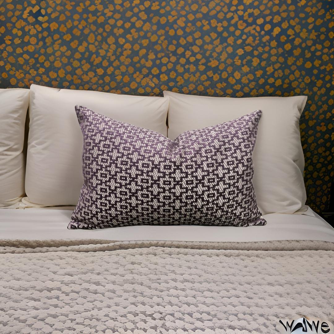 Mansour Damson 12X18" Knife Edge Decorative Lumbar Pillow