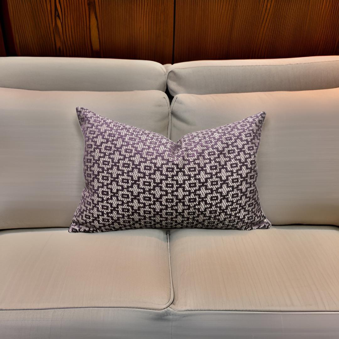 Mansour Damson 12X18" Knife Edge Decorative Lumbar Pillow