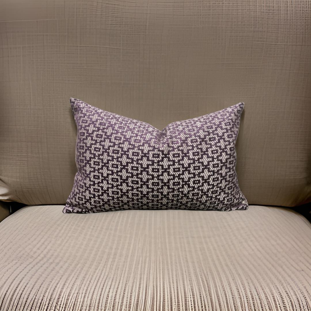 Mansour Damson 12X18" Knife Edge Decorative Lumbar Pillow