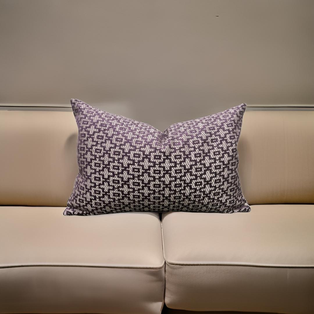 Mansour Damson 12X18" Knife Edge Decorative Lumbar Pillow