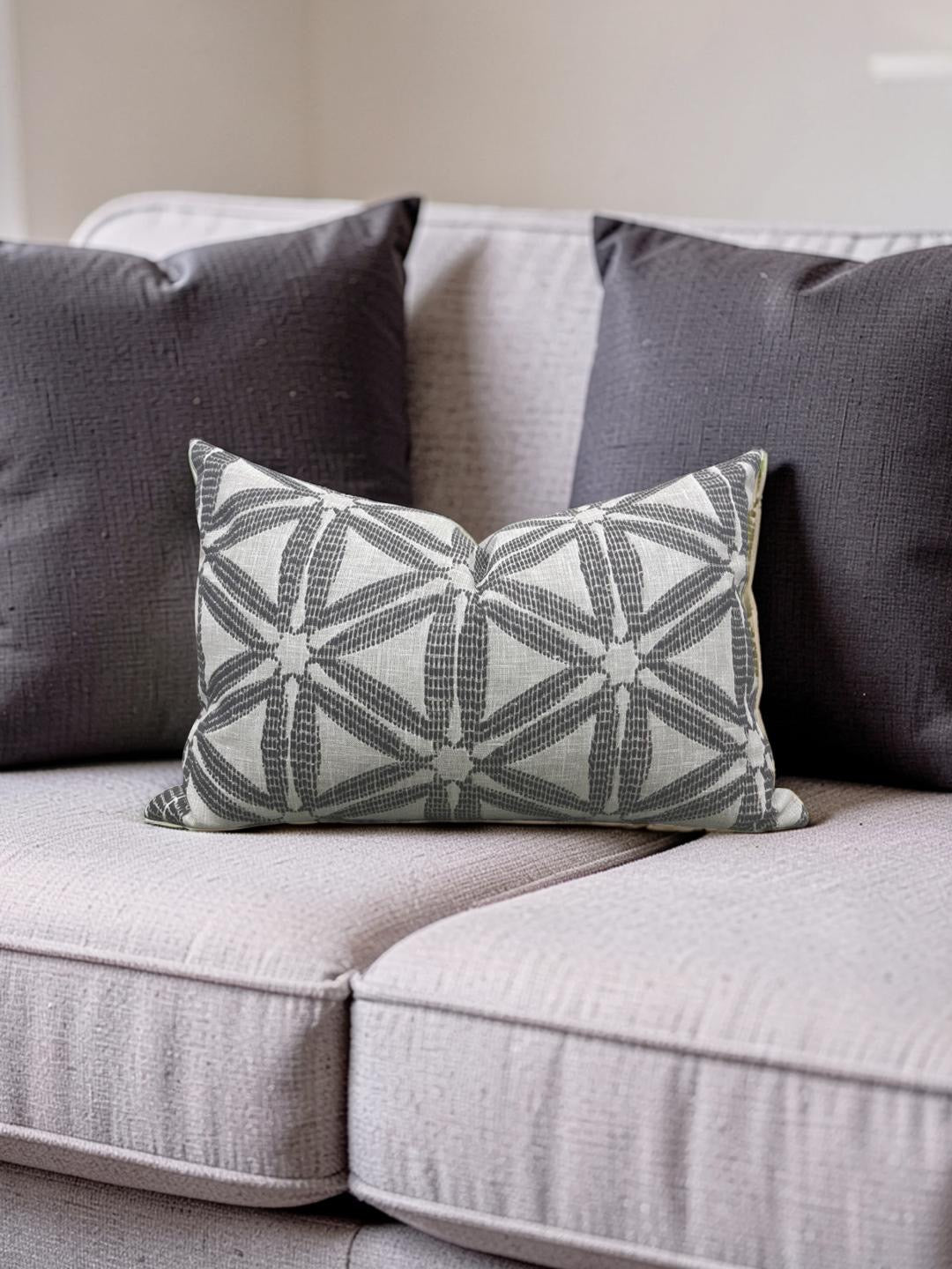 Lumbar Pillow Delta Charcoal 12x18" Knife Edge Cover