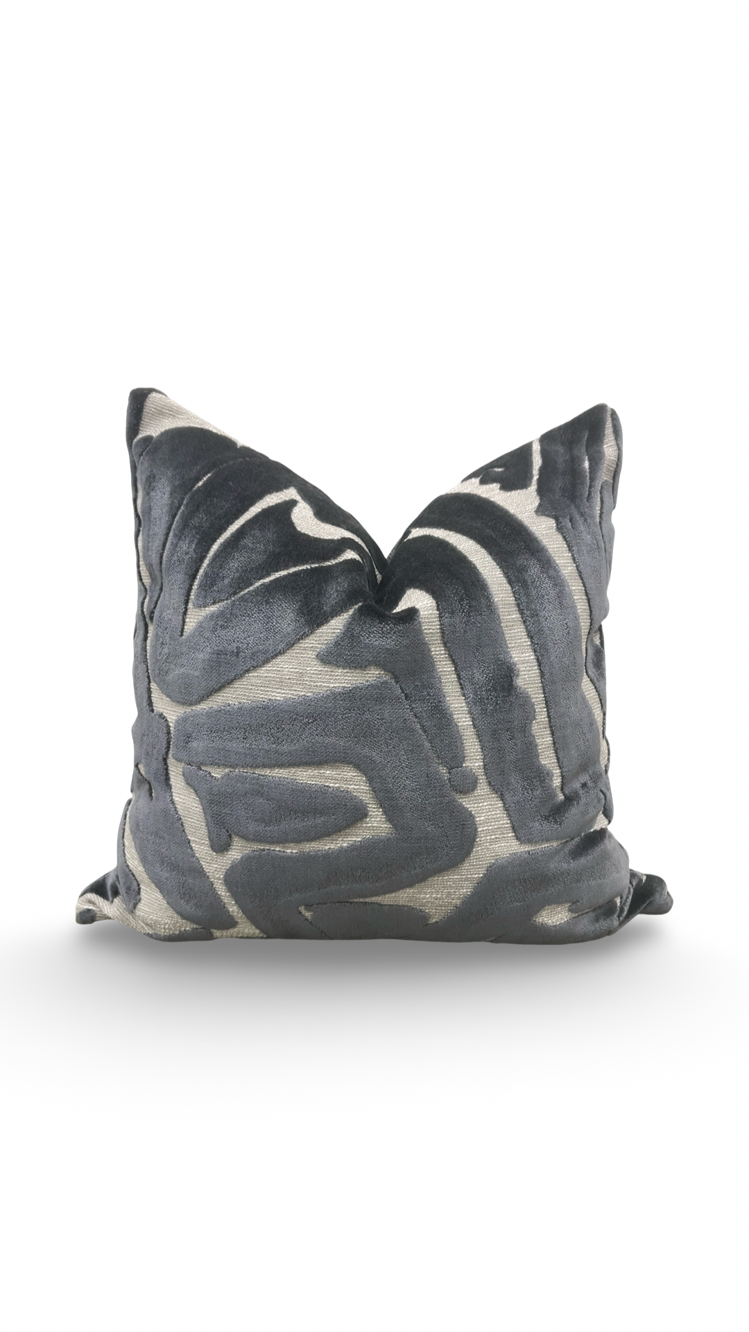 Designer Fabric ACDC Graphite 18x18" Knife Edge Decorative Throw Pillow