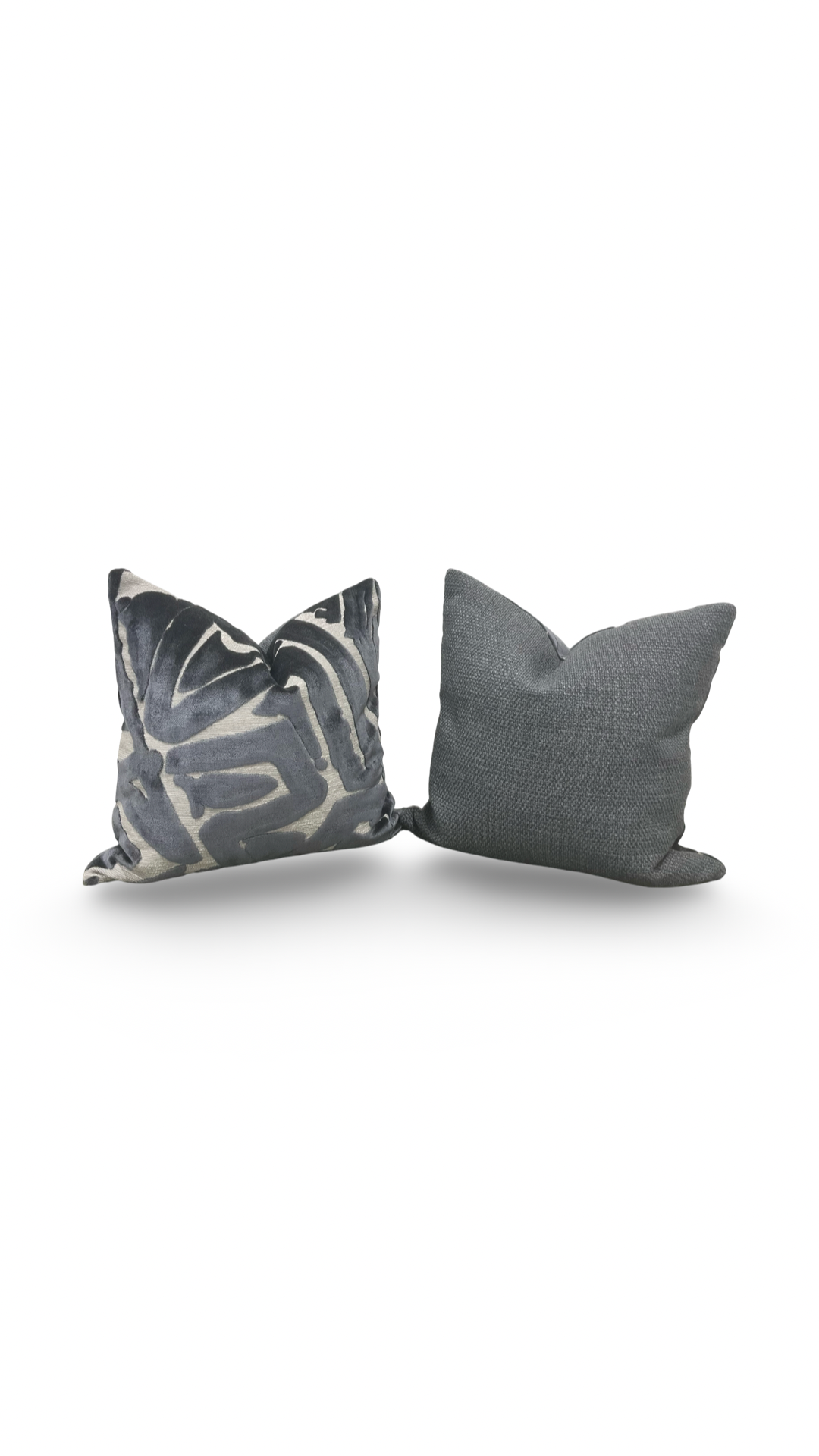 Designer Fabric ACDC Graphite 18x18" Knife Edge Decorative Throw Pillow