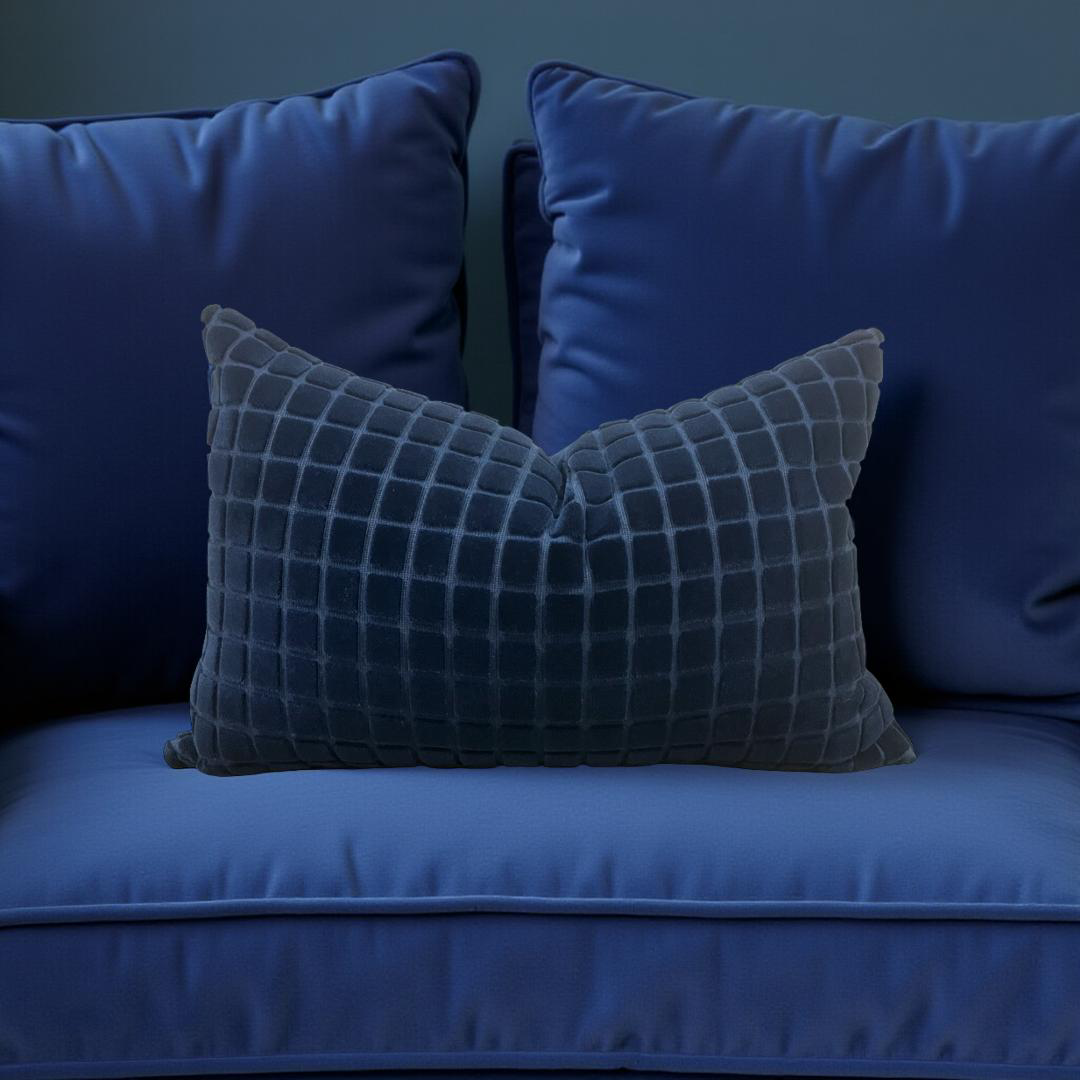 Designer Fabric Smalti Blue Grotto 12x18" Knife Edge Decorative Lumbar Pillow