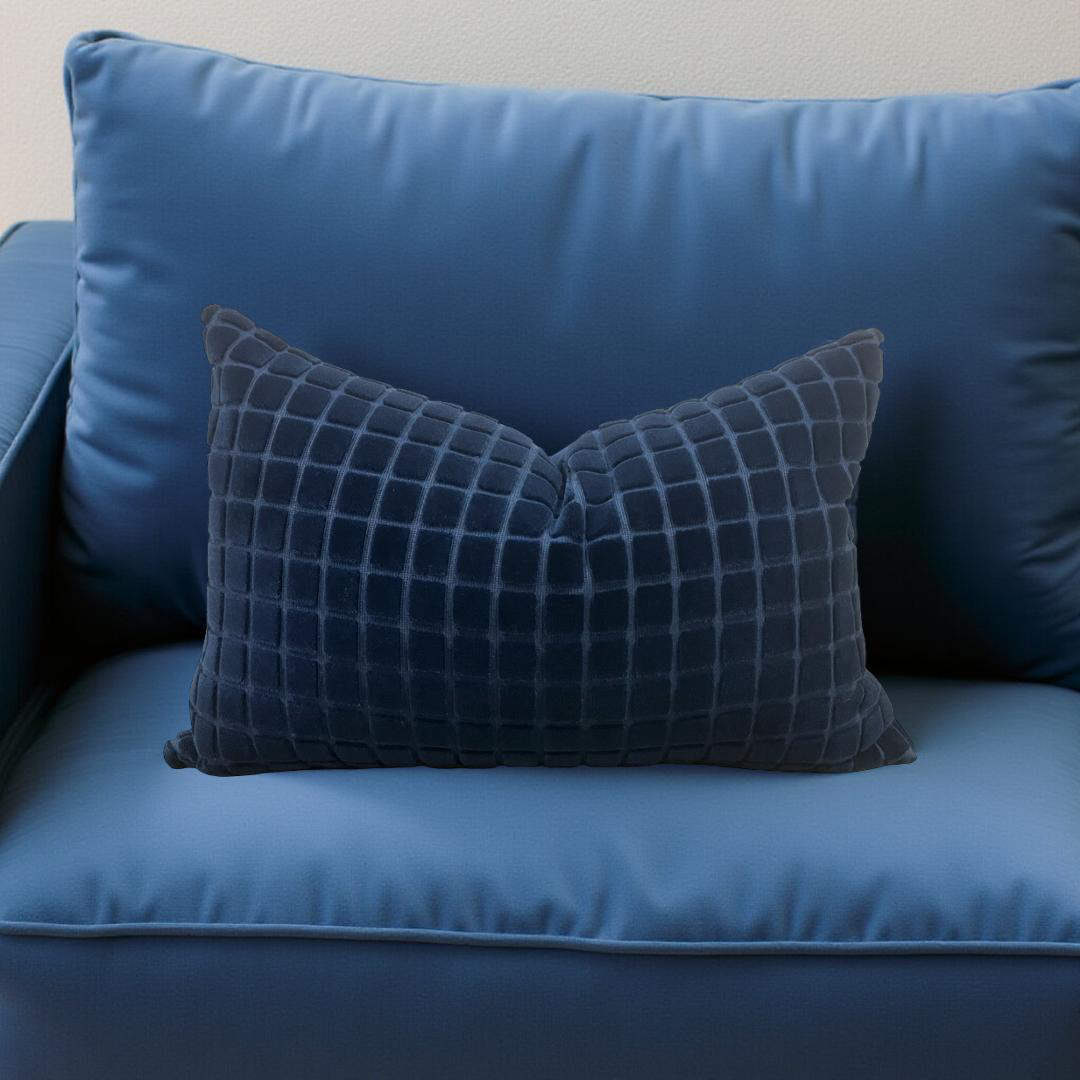 Designer Fabric Smalti Blue Grotto 12x18" Knife Edge Decorative Lumbar Pillow