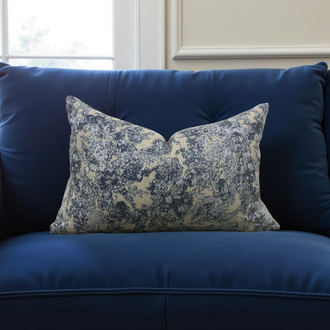 Designer Fabric Solstice Lapis Lazuli 12x18" Knife Edge Decorative Lumbar Pillow