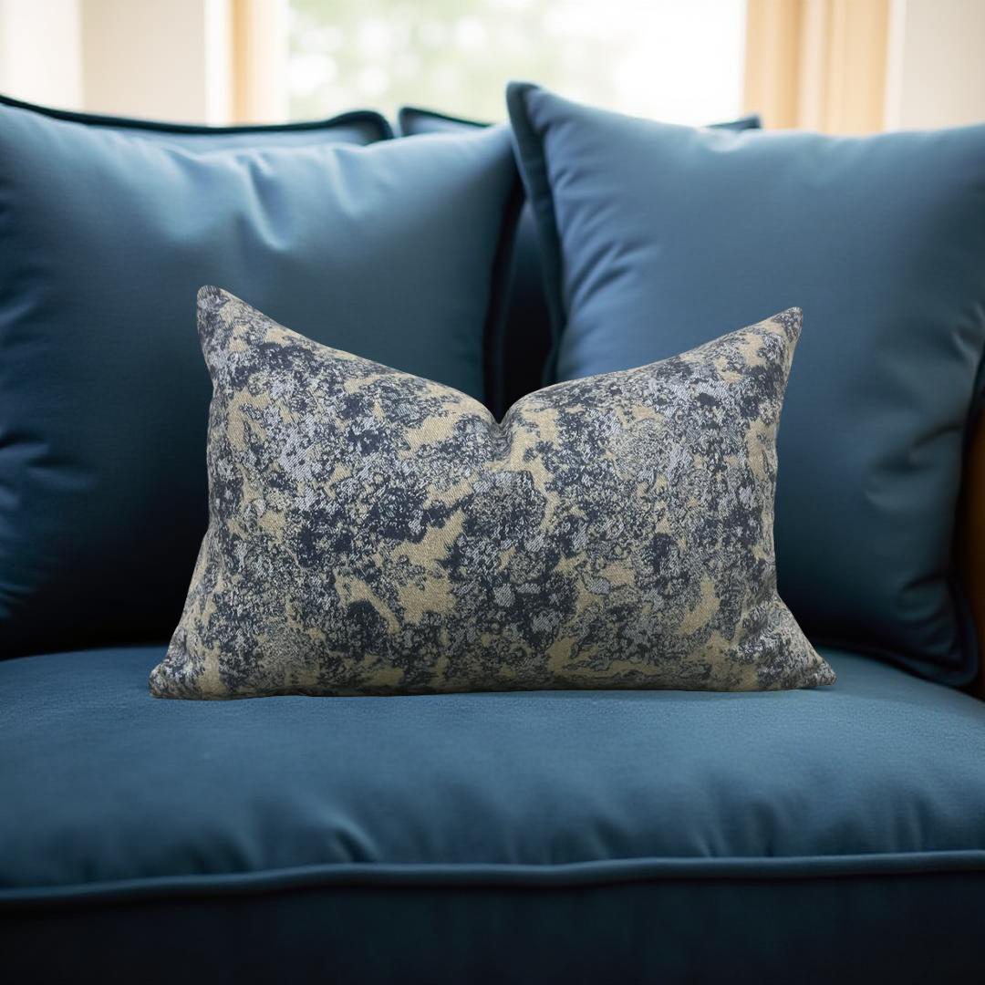 Designer Fabric Solstice Lapis Lazuli 12x18" Knife Edge Decorative Lumbar Pillow