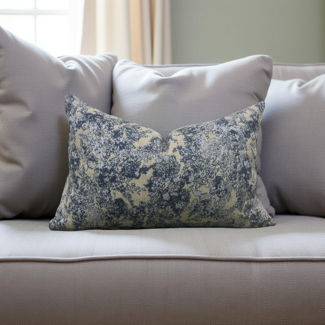 Designer Fabric Solstice Lapis Lazuli 12x18" Knife Edge Decorative Lumbar Pillow