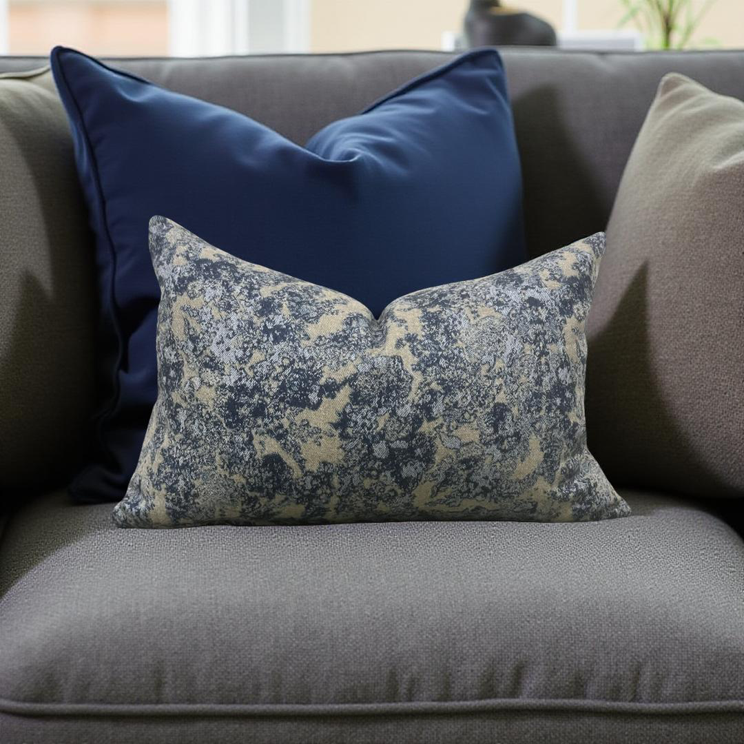 Designer Fabric Solstice Lapis Lazuli 12x18" Knife Edge Decorative Lumbar Pillow