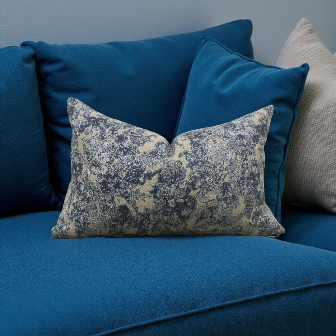 Designer Fabric Solstice Lapis Lazuli 12x18" Knife Edge Decorative Lumbar Pillow
