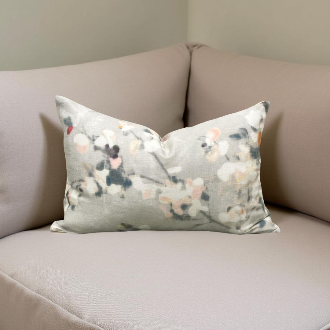 Elegant Pillow Floris Spring Rose - 12x18" Knife Edge Decorative Lumbar Pillow
