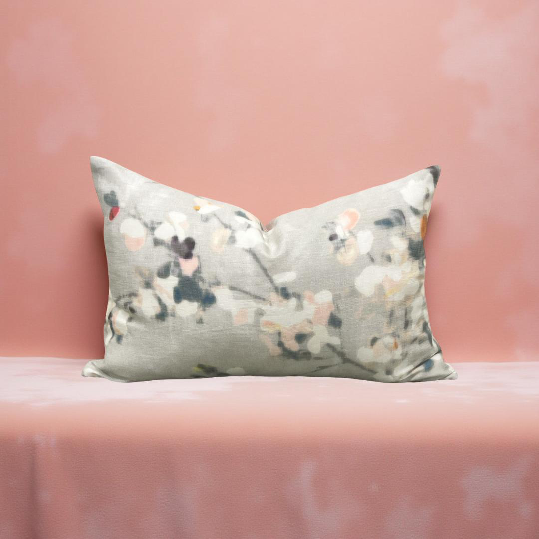 Elegant Pillow Floris Spring Rose - 12x18" Knife Edge Decorative Lumbar Pillow