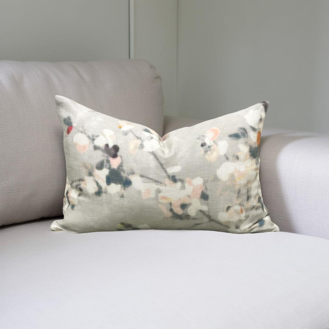 Elegant Pillow Floris Spring Rose - 12x18" Knife Edge Decorative Lumbar Pillow