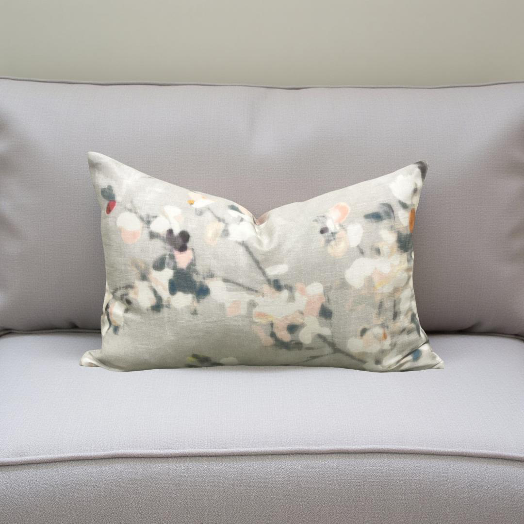 Elegant Pillow Floris Spring Rose - 12x18" Knife Edge Decorative Lumbar Pillow