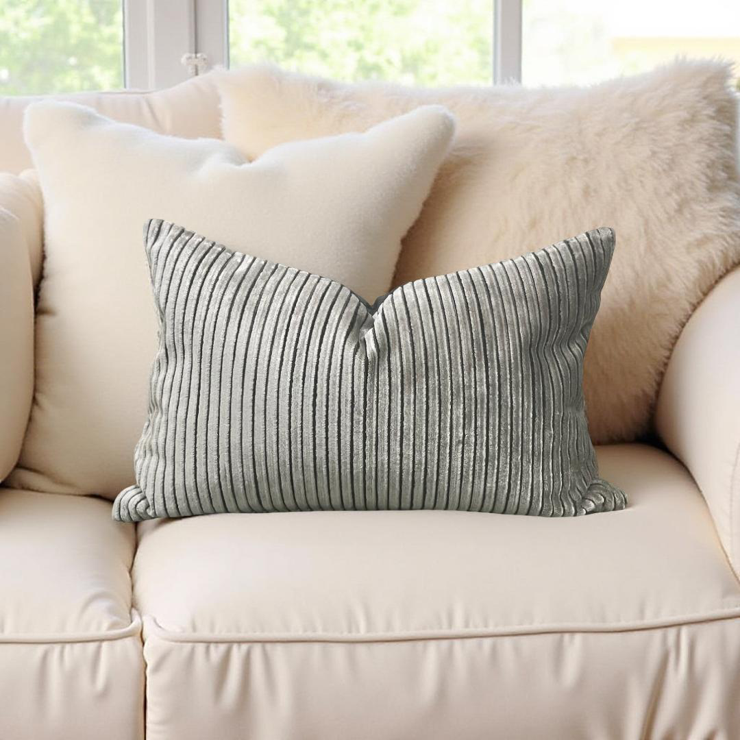 Luxury Pillow in Limbali Liquorice - 12x18" Knife Edge Lumbar Pillow