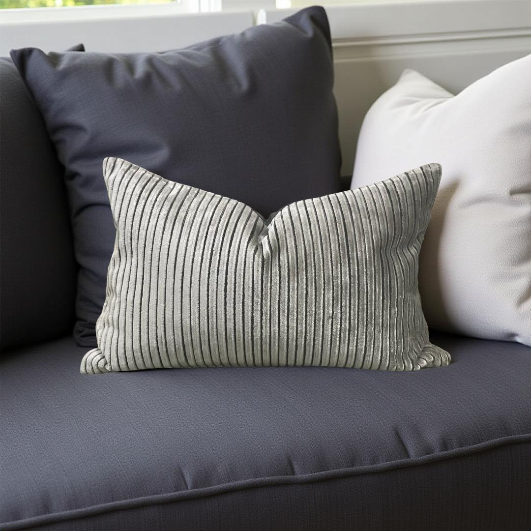 Luxury Pillow in Limbali Liquorice - 12x18" Knife Edge Lumbar Pillow