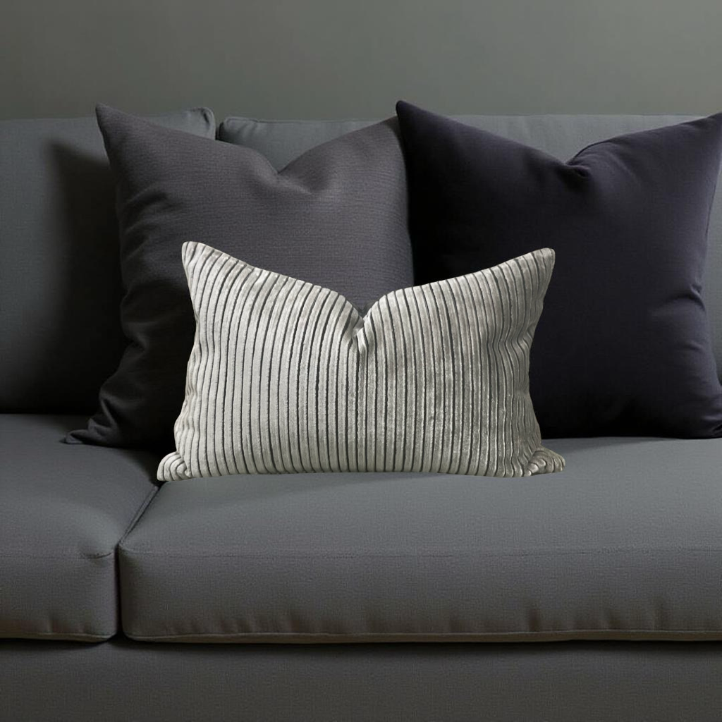 Luxury Pillow in Limbali Liquorice - 12x18" Knife Edge Lumbar Pillow