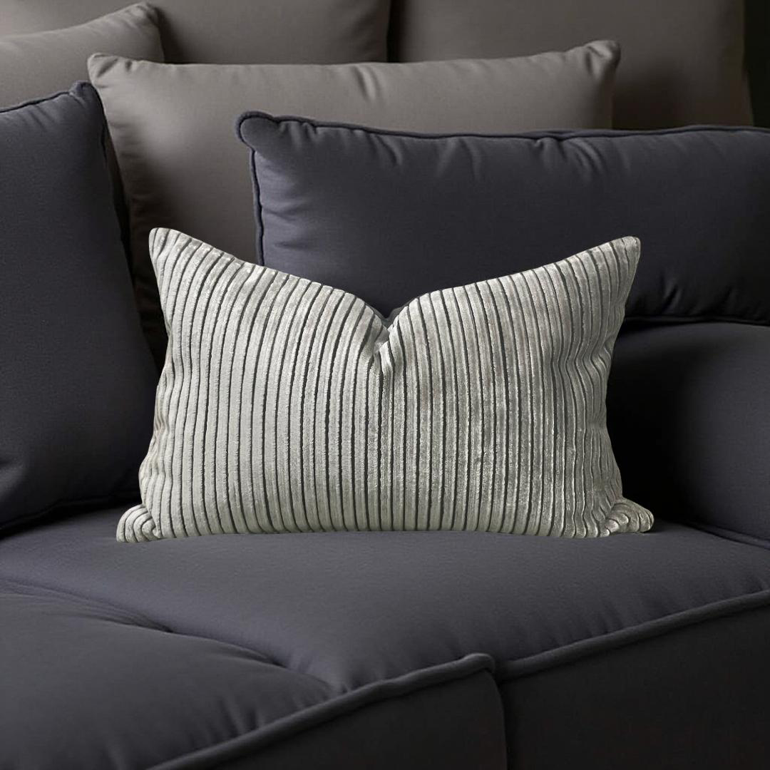 Luxury Pillow in Limbali Liquorice - 12x18" Knife Edge Lumbar Pillow