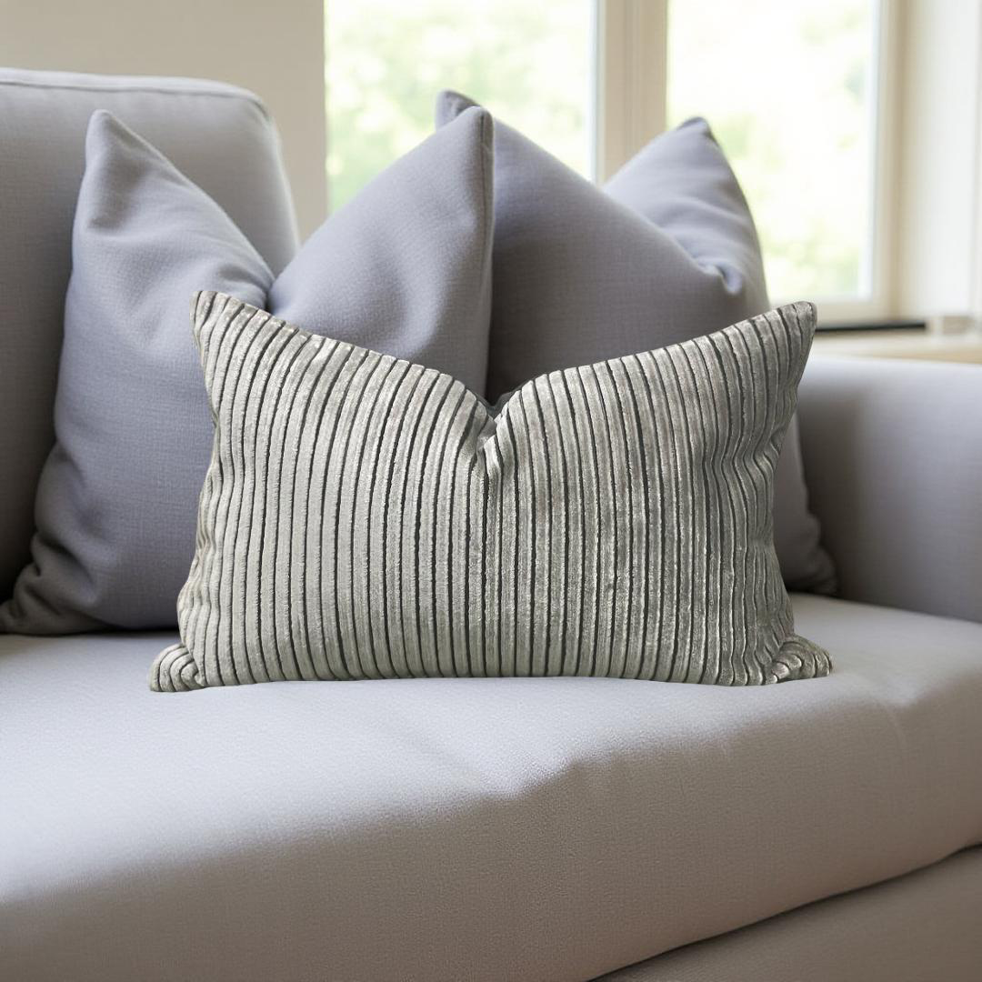 Luxury Pillow in Limbali Liquorice - 12x18" Knife Edge Lumbar Pillow