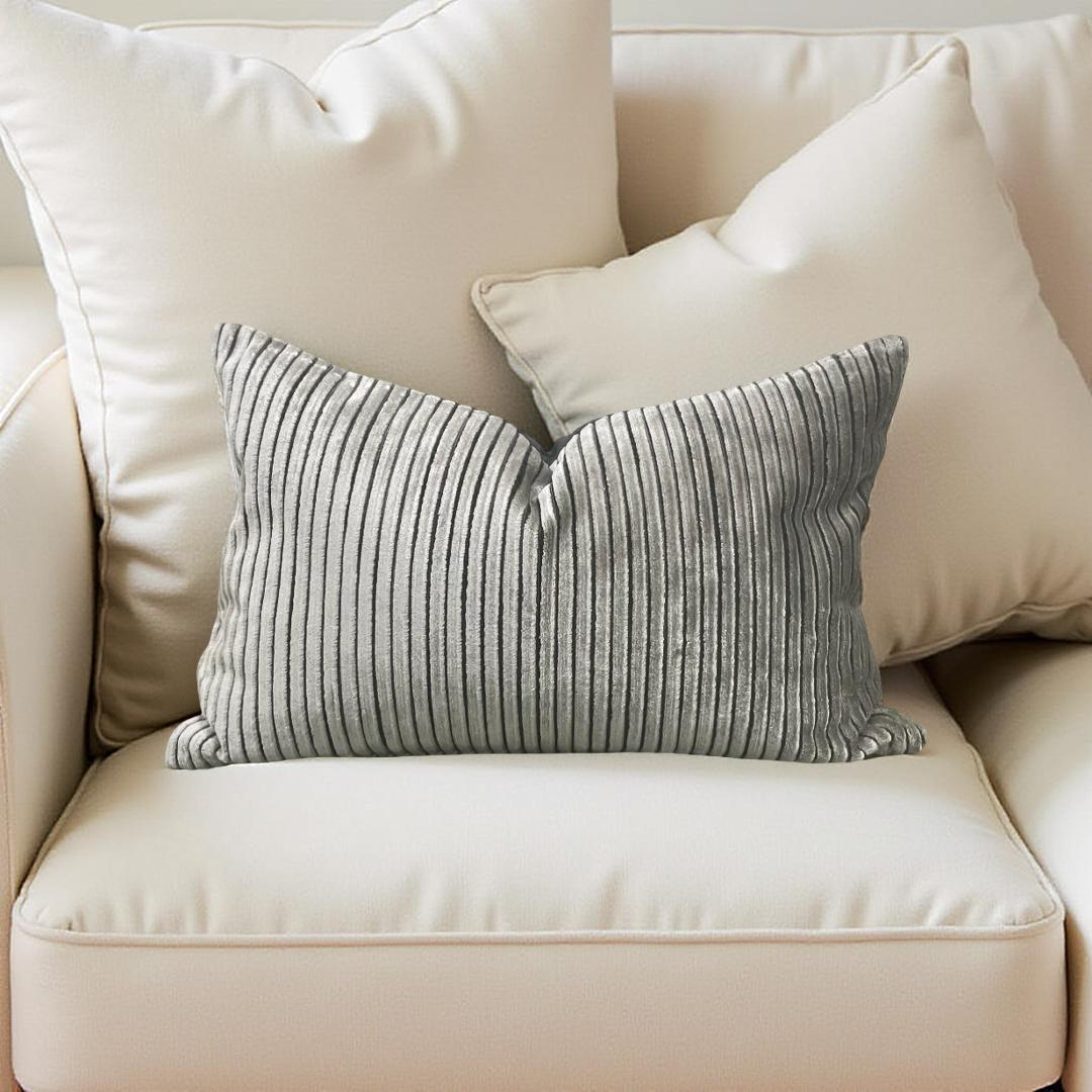 Luxury Pillow in Limbali Liquorice - 12x18" Knife Edge Lumbar Pillow