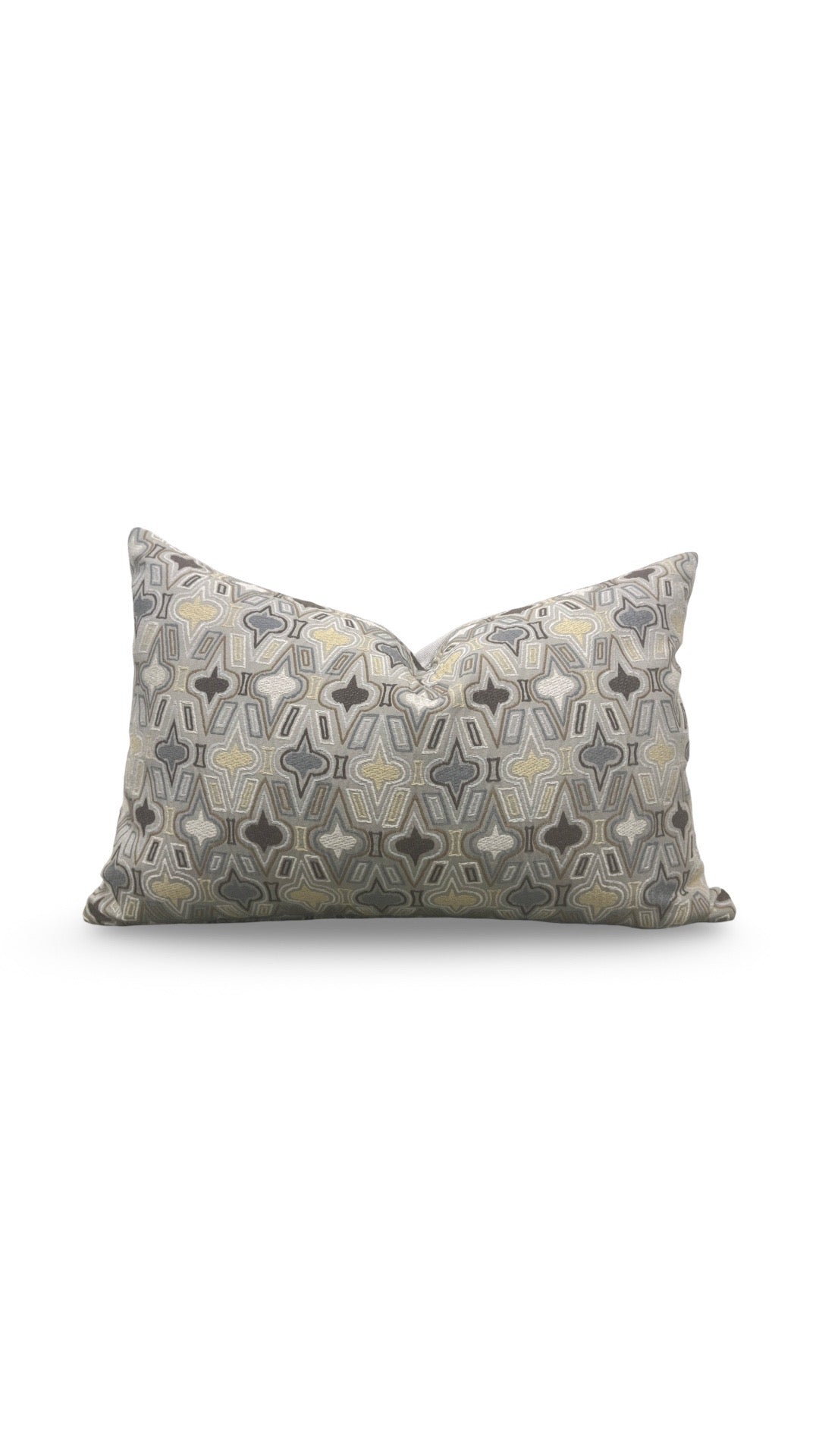 Donghia Casino Royale Lumbar Pillow Pewter 12x18" Knife Edge Cover