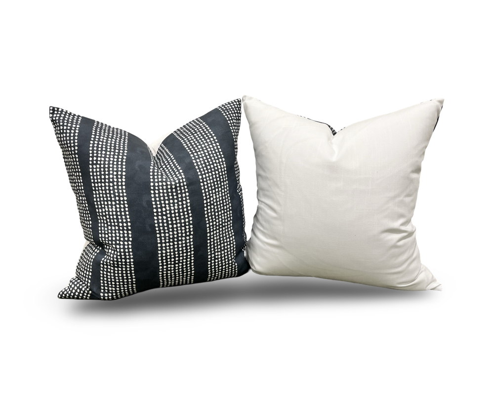 Dotted Stripe - Navy 20x20" Decorative Pillow