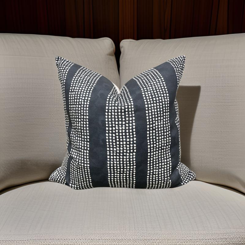 Dotted Stripe - Navy 20x20" Decorative Pillow