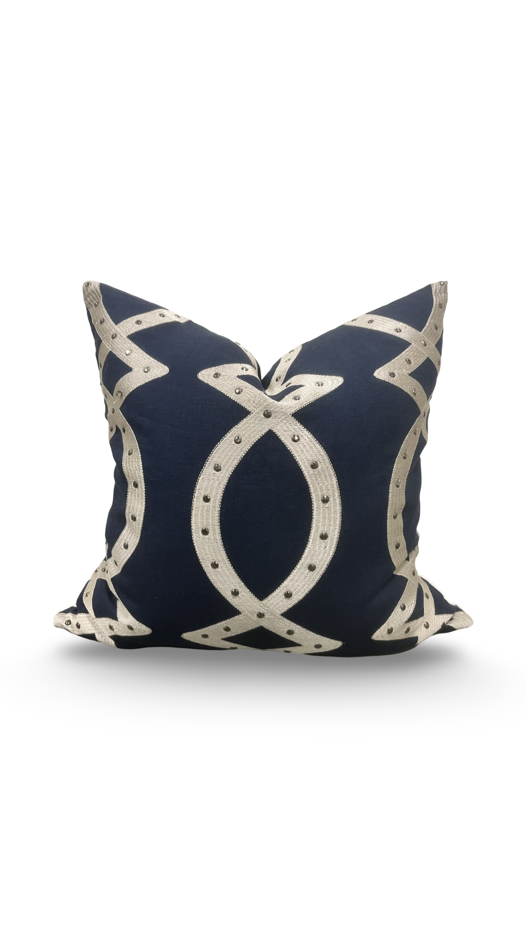 Scenario Studs Navy 22x22" Knife Edge Decorative Pillow