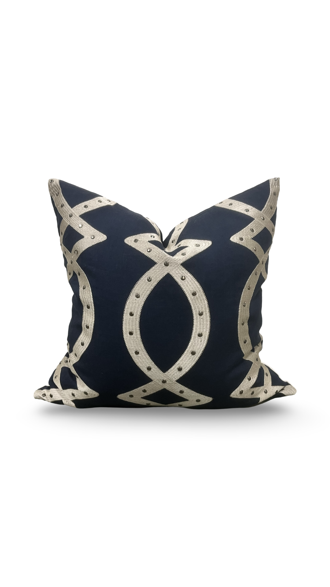 Scenario Studs Navy 22x22" Knife Edge Decorative Pillow