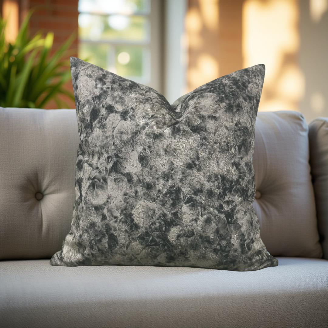 Luxury Decorative Pillow Forest Green Taupe-Grey 18x18" Knife Edge Throw Pillow