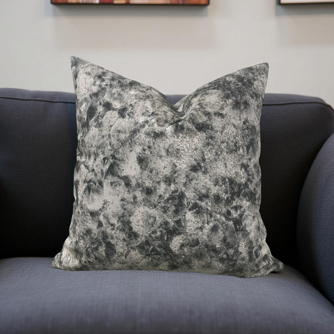 Luxury Decorative Pillow Forest Green Taupe-Grey 18x18" Knife Edge Throw Pillow