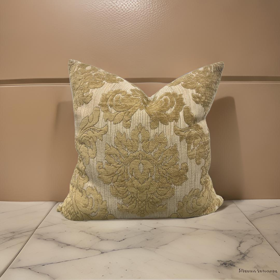 Gold Motif pattern 20X20" Knife Edge Decorative Pillow
