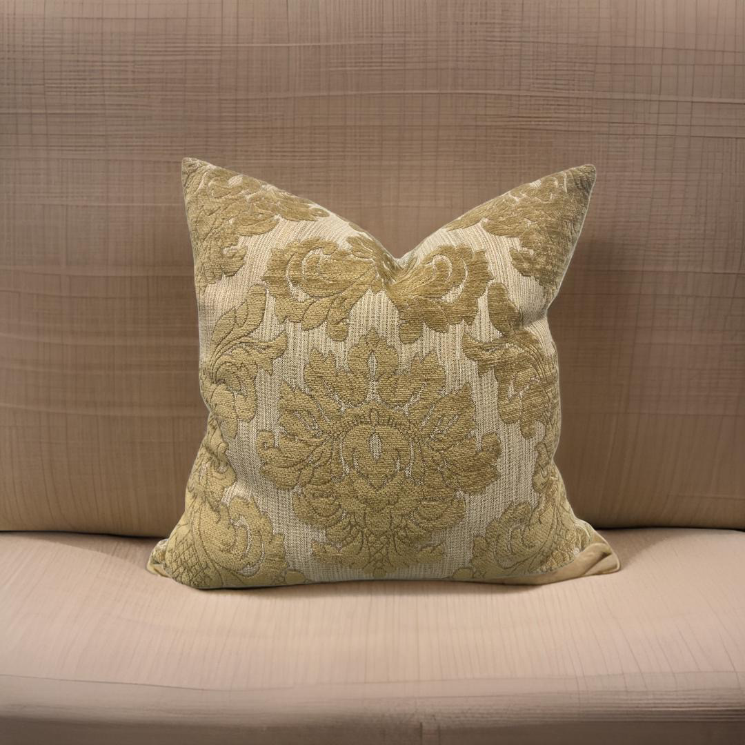 Gold Motif pattern 20X20" Knife Edge Decorative Pillow