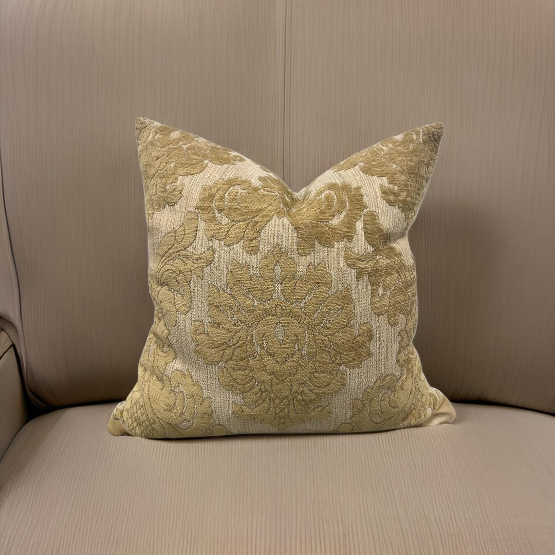 Gold Motif pattern 20X20" Knife Edge Decorative Pillow