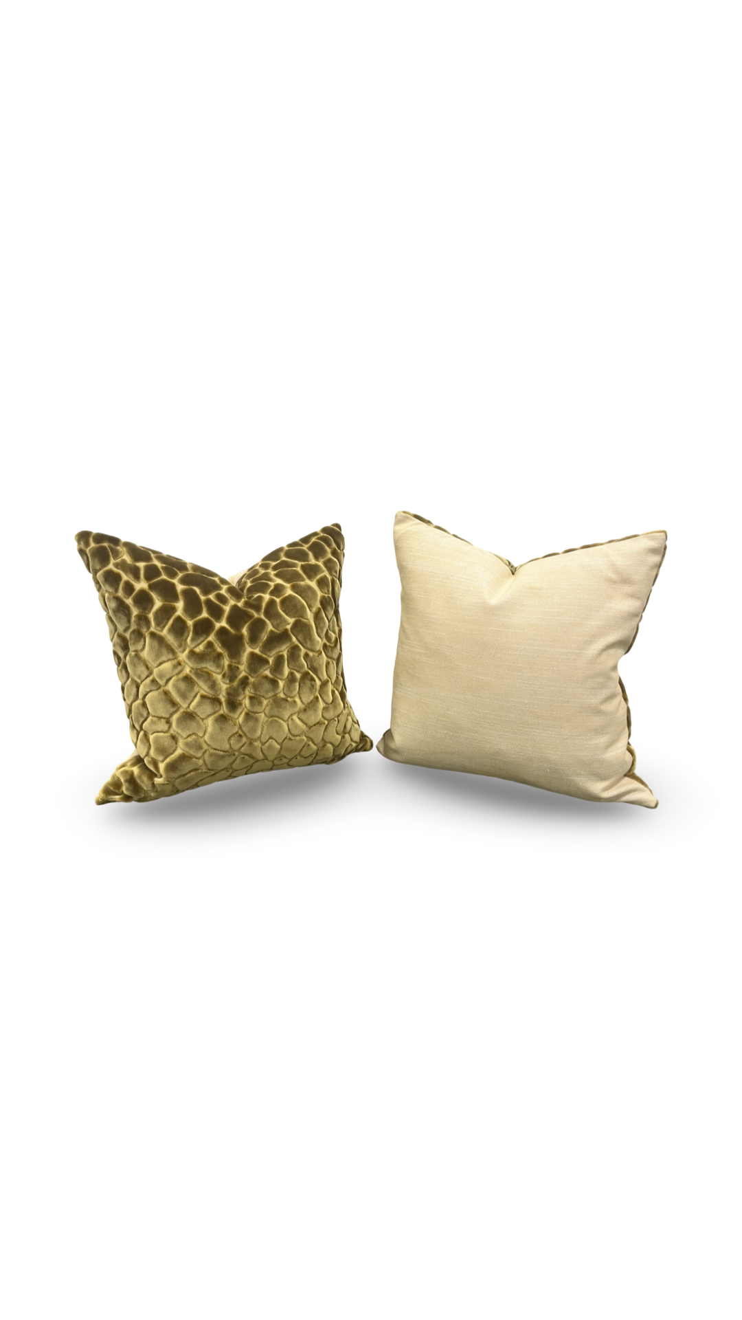 Gold Raised Velvet Animal Print 18X18" Knife Edge Decorative Throw Pillow