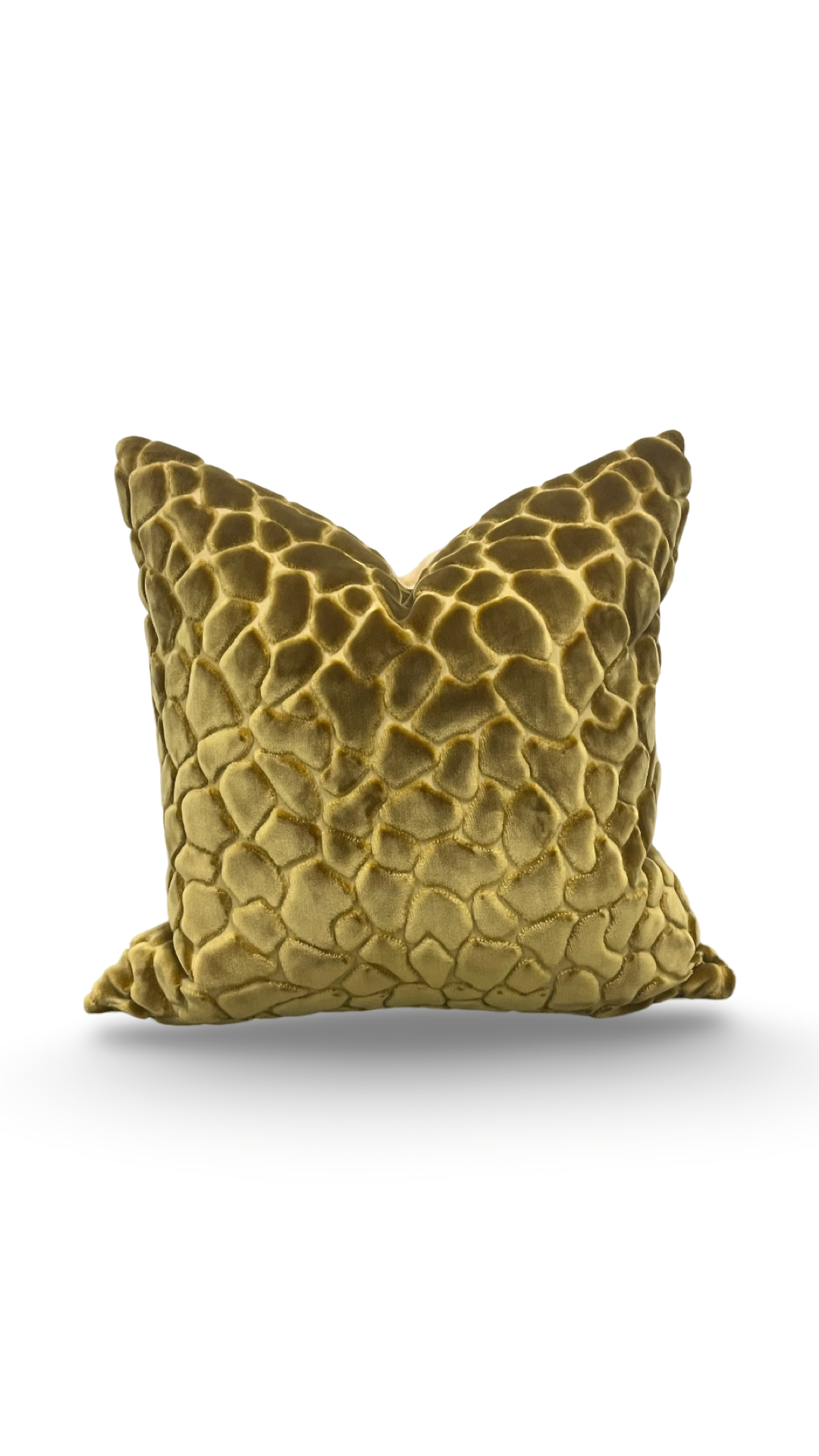 Gold Raised Velvet Animal Print 18X18" Knife Edge Decorative Throw Pillow