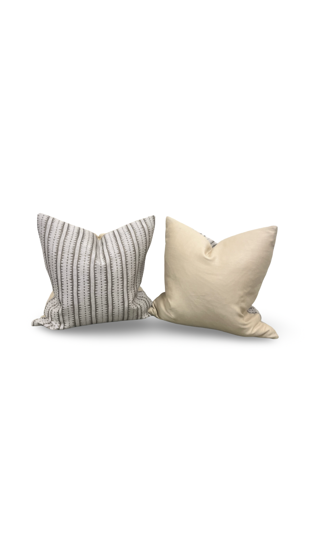 Gold and Tan Vertical Stripe 20x20" Knife Edge Decorative Throw Pillow